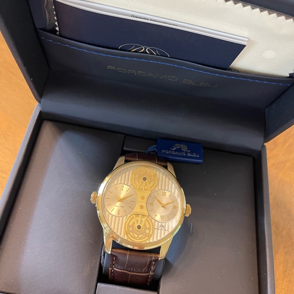 NWT NIB Men’s Porsamo Bleu Benedict double movement croc embossed leather strap - Picture 11 of 16